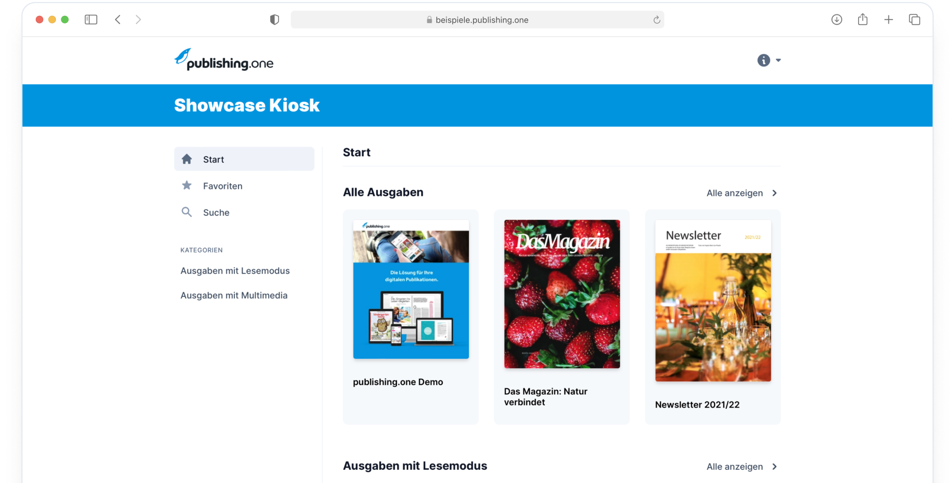Flipbooks im Web-Kiosk - erstellt mit publishing.one