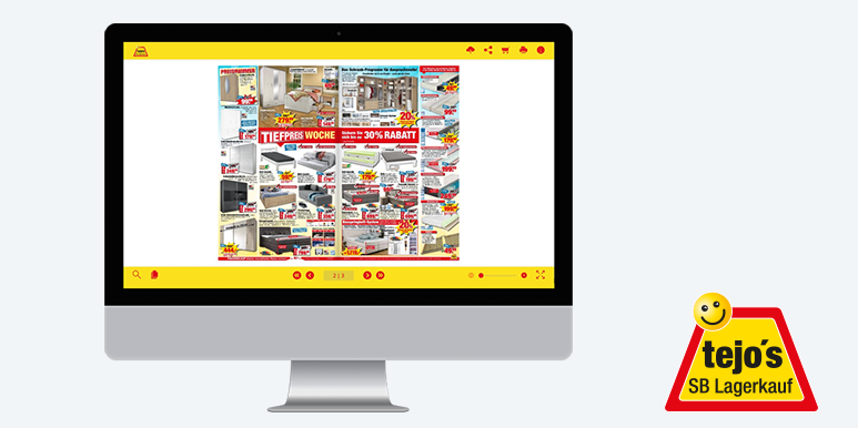 tejo’s SB Lagerkauf setzt auf publishing.one zur Veröffentlichung von digitalen Prospekten