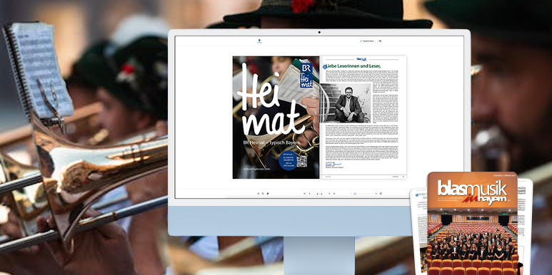 Magazin Blasmusik in Bayern als ePaper auf einem Desktop-PC