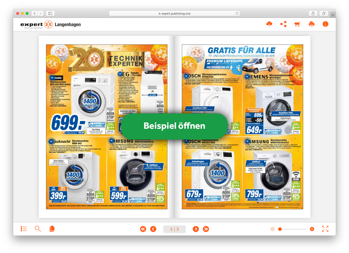 Beispiel öffnen