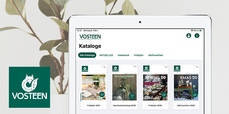 Katalog-App von Vosteen: Dank App bequem im mobilen Katalog shoppen