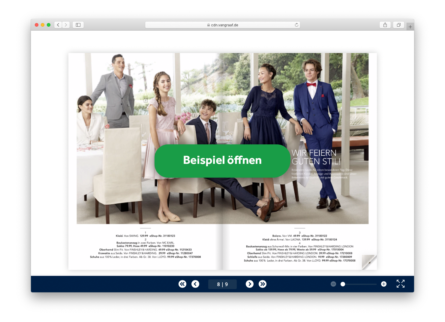 Beispiel öffnen