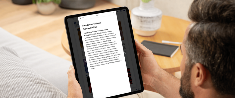 ePaper Upland-Tips wird in der eReader-Ansicht auf einem Tablet gelesen