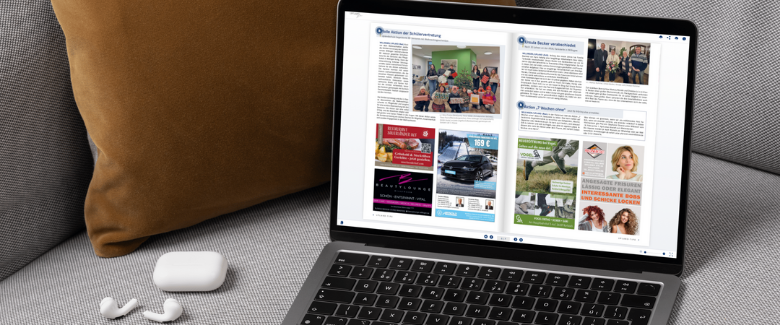 Das ePaper Upland-Tips wird am Laptop gelesen