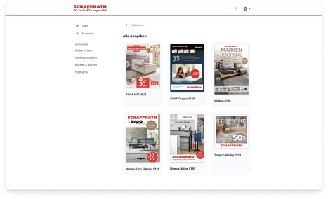 Beispiel für digitale Prospektwerbung von "Schaffrath" - erstellt mit publishing.one