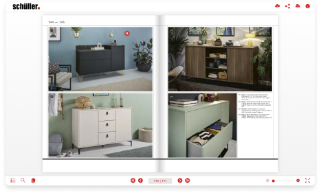 Beispiel für digitale Prospektwerbung von "Schüller Möbelwerk" - erstellt mit publishing.one