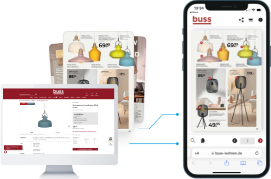 Shopanbindung von buss an digitale Werbeprospekte - mit publishing.one