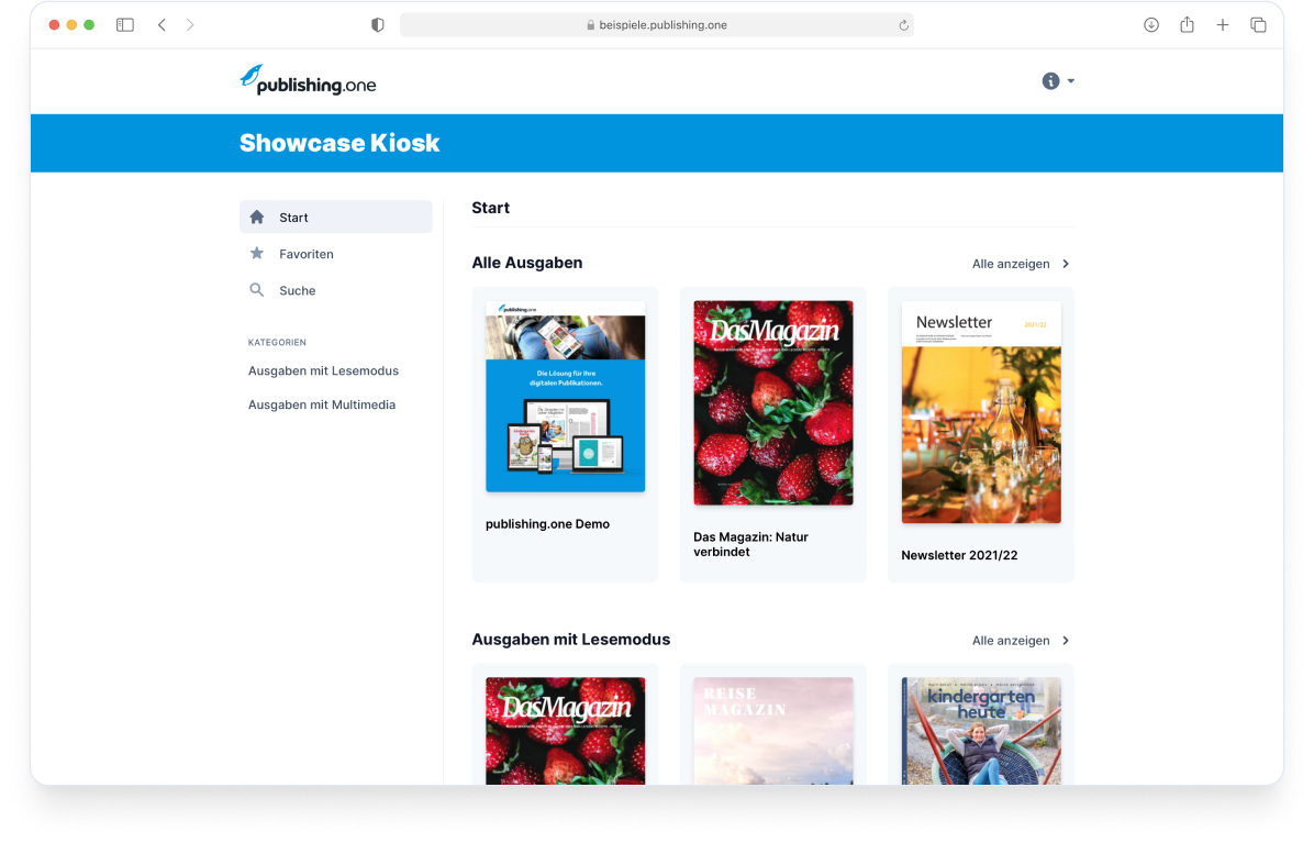 Web Kiosk von publishing.one
